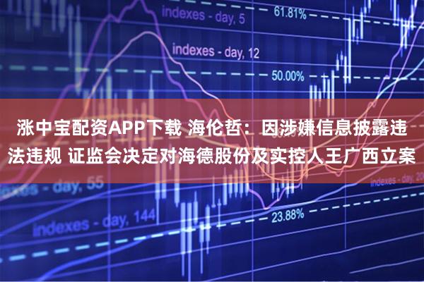 涨中宝配资APP下载 海伦哲：因涉嫌信息披露违法违规 证监会决定对海德股份及实控人王广西立案
